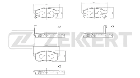 ZEKKERT BS1446 Колодки торм.передние Honda Fit Aria IV 05-, Jazz 83-, Acty 79-