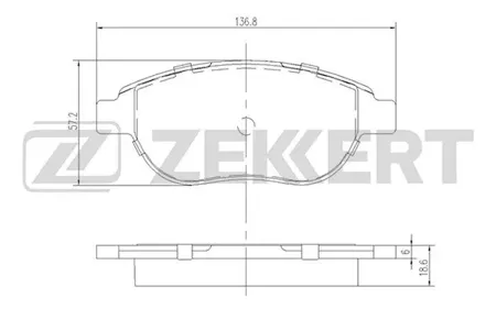 ZEKKERT BS1447 Колодки торм.передние Citroen Berlingo 98-, C3 02-, C4 04-, Peugeot 206 03-, 207 06-, 307 00-, 1007 07-