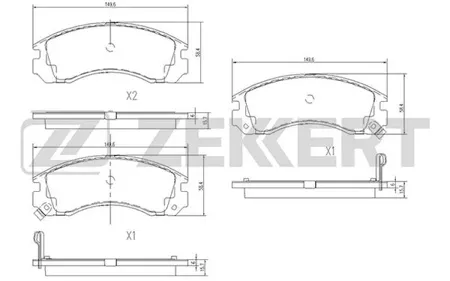 ZEKKERT BS1448 Колодки торм.передние Citroen C-Crosser 07-, Peugeot 4007 07-, Mitsubishi Outlander I, II 04-, Lancer X 07-, Pajero I, III 89-