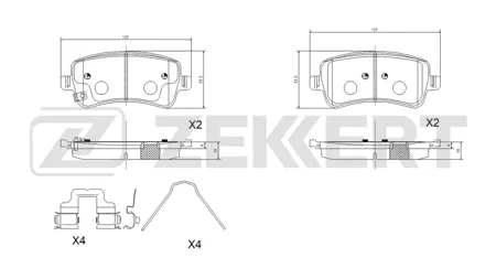 ZEKKERT BS1449 Колодки торм.задние Chery Tiggo 8 Pro 22-, Tiggo 9 23-, Tiggo 8 Pro Max 22-, Exeed RX 23-, TXL 23-, Foton Tunland G7 21-