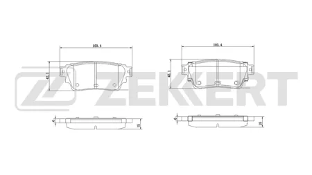 ZEKKERT BS1462 Колодки торм.задние Nissan Qashqai (J12Z) 23-, X-Trail (T33) 21-, Terra (ND23Z) 18-, Altima (L34Z) 18-, Pathfinder (R53) 21-