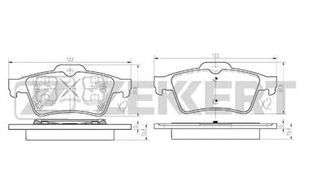 ZEKKERT BS1474 Колодки торм.задние Ford Tourneo Connect 02-, Nissan Primera (P11,P12) 02-, Renault Laguna II 01-, Megane II 04-