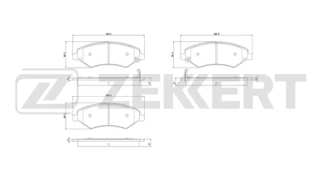 ZEKKERT BS1475 Колодки торм.передние Chery Tiggo 5 (T21) 14-, Jetour Dashing 22-, X70 Plus 20-, X90 Plus 21-, Soueast S07 24-