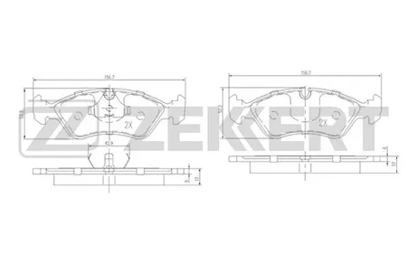 ZEKKERT BS1488 Колодки торм.передние Opel Omega A 88-, Daewoo Nexia (KLETN) 95-, Chevrolet Lanos (T100,T150) 05- (замена для BS-2458)