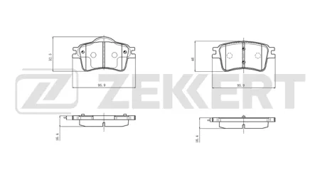 ZEKKERT BS1490 Колодки торм.задние Jetta VA3 19-
