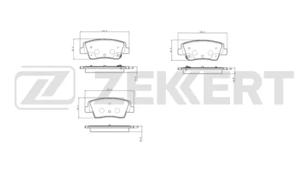 ZEKKERT BS1493 Колодки торм.задние Hyundai Staria 21-, Ioniq 5 21-, Ioniq 6 22-, Kia EV6 21-, EV9 23-, Genesis G80 20-, GV70 21-