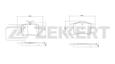 ZEKKERT BS1497 Колодки торм.задние Jaguar XJ (X351) 10-, XKR (X100) 09-, XFR (X250) 08-