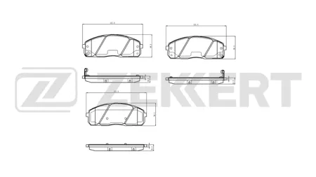 ZEKKERT BS1503 Колодки торм.передние Hyundai Porter 03-, H100 03-, Kia Carnival 98-, Bongo III, IV 04-, Bongo Frontier 06-, K2500 08-, K2900 06-