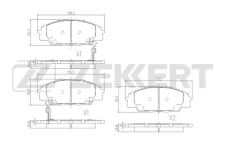 ZEKKERT BS1505 Колодки торм.передние Honda Civic VII 01-, S2000 99-