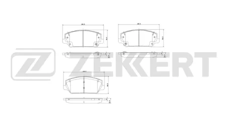 ZEKKERT BS1506 Колодки торм.передние Hyundai Azera III 16-, Grand eur VI 16-, Kia K7 II 16-, Cadenza II 16-