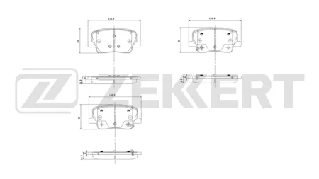 ZEKKERT BS1508 Колодки торм.задние SsangYong Rexton IV 17-