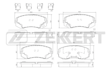 ZEKKERT BS1514 Колодки торм.передние Mitsubishi Canter VI, VII 01-