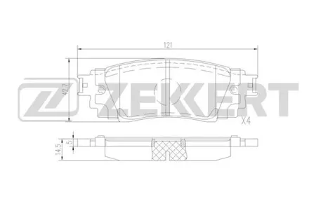 ZEKKERT BS1525 Колодки торм.задние Toyota Camry (V70) 17-, Rav 4 (A50, H50) 18-, Lexus ES (AZ10) 18-, RX (AL20) 15-, UX (AA10) 18-