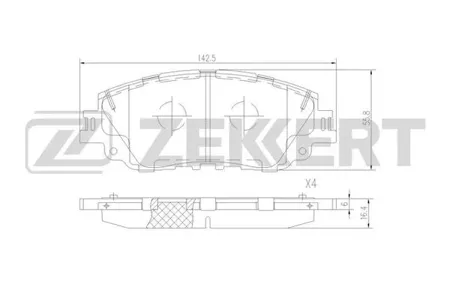 ZEKKERT BS1529 Колодки торм.передние Toyota Camry (V70) 17-, Lexus ES 200, 250, 350 (Z10) 18-, UX 200 (AA1) 18-