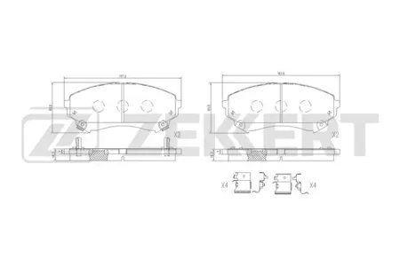 ZEKKERT BS1539 Колодки торм.передние Cadillac CTS II 02-