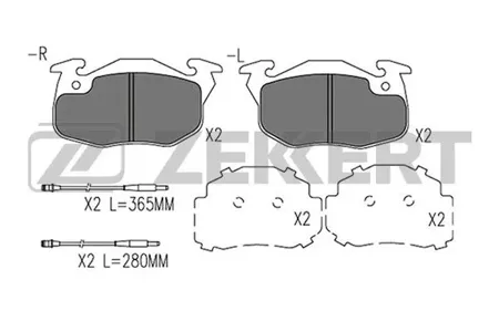 ZEKKERT BS1567 Колодки торм.передние с датчиком Peugeot 106 I-II 91-, 205 I-II 83-, 305 I-II 82-, 405 I-II 87-, Renault Clio 90-, Megane 96-