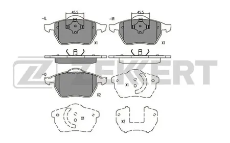 ZEKKERT BS1568 Колодки торм.передние Audi 80 V 92-, A4 94-, VW Passat V 96-