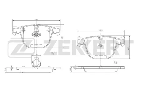 ZEKKERT BS1582 Колодки торм.задние BMW X5 (E70) 09-, X5 (F15,F85) 13-, X6 (E71,E72) 08-, X6 (F16,F86) 14-