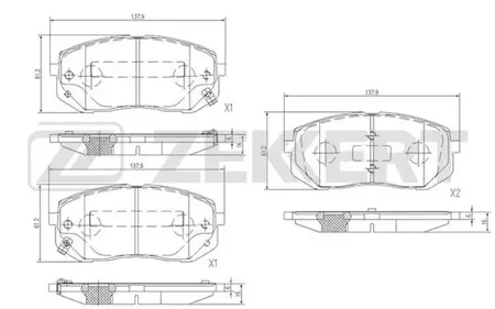 ZEKKERT BS1684 Колодки торм.передние Hyundai ix35 11-, i40 11-, Kia Sportage III 11-