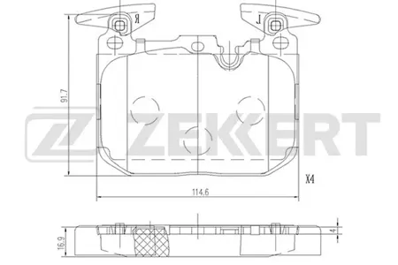 ZEKKERT BS1692 Колодки торм.передние BMW 1 (F20) 11-, 3 (F30, F80) 11-