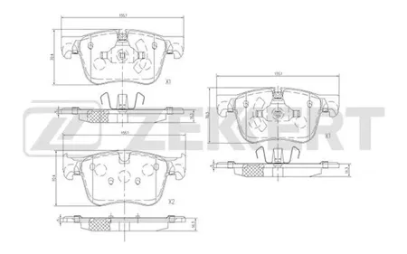 ZEKKERT BS1694 Колодки торм.передние Peugeot 308 II 13-, 308 SW II 14-, Citroen C4 Picasso II 13-, C4 Grand Picasso II 13-, C4 Spacetourer 18-