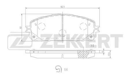 ZEKKERT BS1698 Колодки торм.передние Jeep Cherokee V 13-