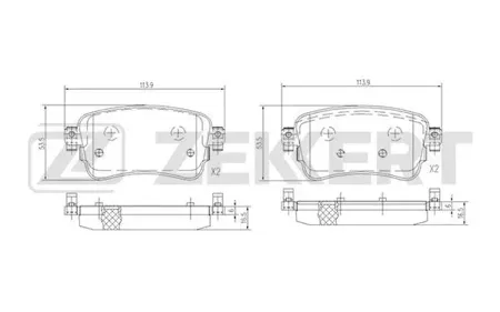 ZEKKERT BS1699 Колодки торм. диск. задн. Citroen Spacetourer 16-  Jumpy III 16-  Peugeot Traveller 16-  Expert III 