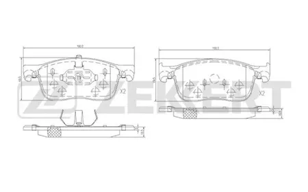 ZEKKERT BS1700 Колодки торм.передние Citroen Spacetourer 16-, Jumpy III 16-, Peugeot Traveller 16-, Expert III 16-