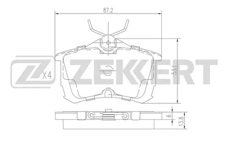 ZEKKERT BS1736 Колодки торм.задние Honda Accord VI-VII 98-