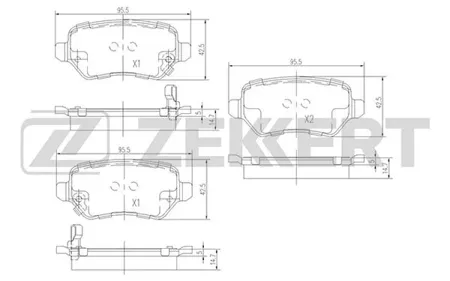ZEKKERT BS1761 Колодки торм.задние Kia Venga 10-, Opel Astra G II 98-, Astra H III 04-, Corsa C III 00-, Meriva A,B II 03-, Zafira A,B II 99-