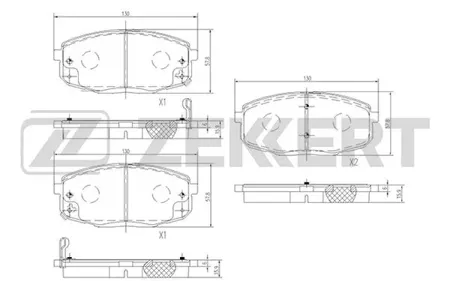 ZEKKERT BS1762 Колодки торм.передние Kia Carens II 02-, Ceed 06-, Hyundai i30 07-, Renault Laguna Grand tour II 04- (замена для BS-1921)