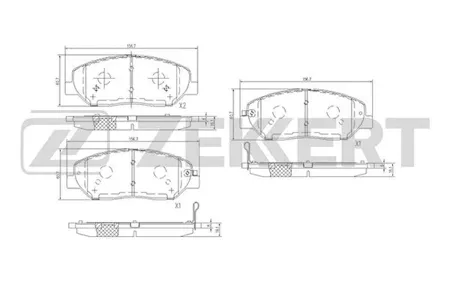 ZEKKERT BS1777 Колодки торм.передние Hyundai Grand Santa Fe 13-, Santa Fe II-III 06-, Kia Sorento II 09-, SsangYong Actyon II 12-