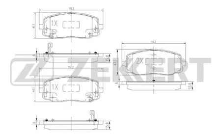 ZEKKERT BS1790 Колодки торм.передние Hyundai i10 08-, Kia Picanto 04-