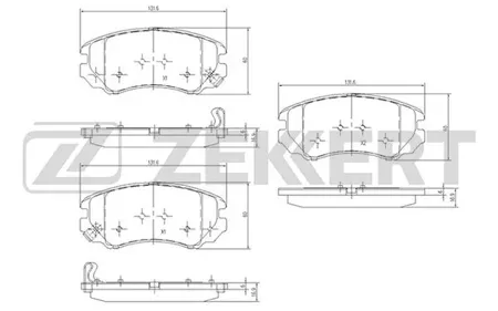 ZEKKERT BS1799 Колодки торм.передние Hyundai Grand eur IV 03-, Kia Magentis II 05-, Chery Tiggo 7 Pro 21- (замена для BS-2814)