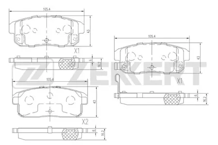 ZEKKERT BS1827 Колодки торм.задние Mazda RX-8 03-, Suzuki Ignis (FH) 00-