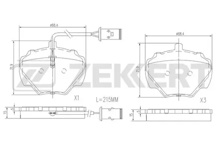 ZEKKERT BS1830 Колодки торм.задние Land Rover Defender 110 91-, Defender 90 93-, Discovery 89-, Discovery II 98-, Range Rover 69-