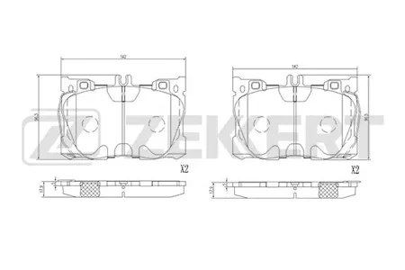 ZEKKERT BS1840 Колодки торм.передние Mercedes C-Class (205) 14-, CLS (C257) 18-, E-Class (238) 17-, E-Class (213) 16-, GLC (253) 15-