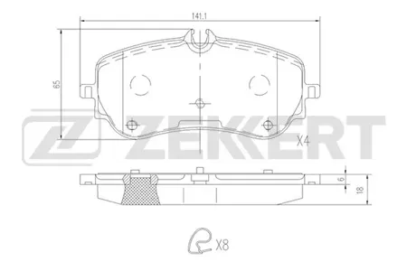 ZEKKERT BS1841 Колодки торм.задние VW Amarok 16-, Crafter 30-50 II 16-, MAN TGE (UZ,UY) 16-