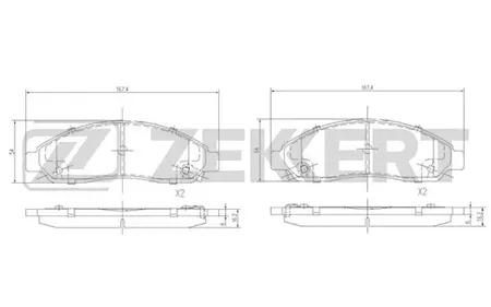 ZEKKERT BS1856 Колодки торм.передние Isuzu D-Max 02-, Mitsubishi Lancer X 08-, Great Wall Hover H2 06-