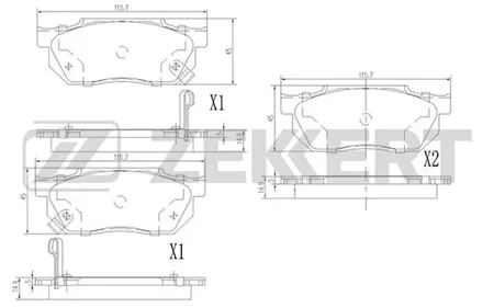 ZEKKERT BS1860 Колодки торм.передние Honda Accord II 81-, Civic III-V 83-, CR-X I-II 83-, Prelude II 83-