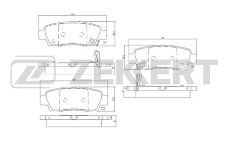 ZEKKERT BS1862 Колодки торм.задние Toyota Avalon (MCX1) 94-, Crown (S14, S15) 96-