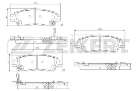 ZEKKERT BS1867 Колодки торм.задние Chevrolet Trailblazer (KC) 01-, Isuzu Ascender 03-, Saab 9-7X (5S3E) 05-
