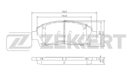 ZEKKERT BS1869 Колодки торм.передние Toyota Avensis (T220) 99-, Caldina (T210) 97-, Carina (T190) 92-, MR 2 (W20) 92-