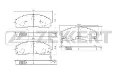 ZEKKERT BS1870 Колодки торм.передние Kia Carnival I, II 99-, Pregio (TB) 97-