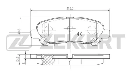 ZEKKERT BS1877 Колодки торм.задние Toyota Kluger (U4) 07-