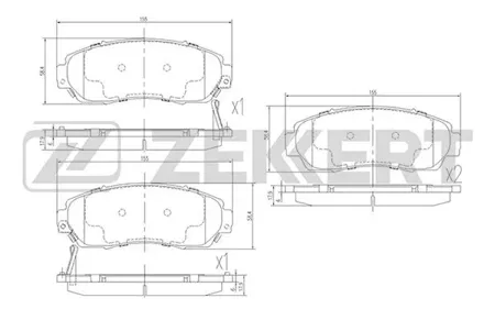 ZEKKERT BS1882 Колодки торм.передние Honda CR-V III, IV 07-, Great Wall Hover H6 11-, Haval H6 14-, F7 19-, F7x 19-