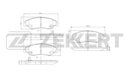 ZEKKERT BS1902 Колодки торм.передние Kia Retona 99-, Sportage 00-