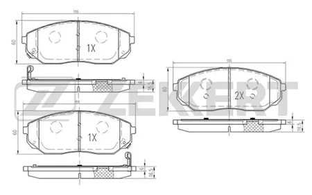 ZEKKERT BS1917 Колодки торм.передние Kia Sorento 02-