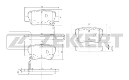 ZEKKERT BS1946 Колодки торм.задние Toyota Avensis (T270) 08-