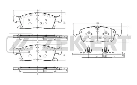 ZEKKERT BS1948 Колодки торм.передние Jeep Cherokee III 09-, Cherokee IV 10-